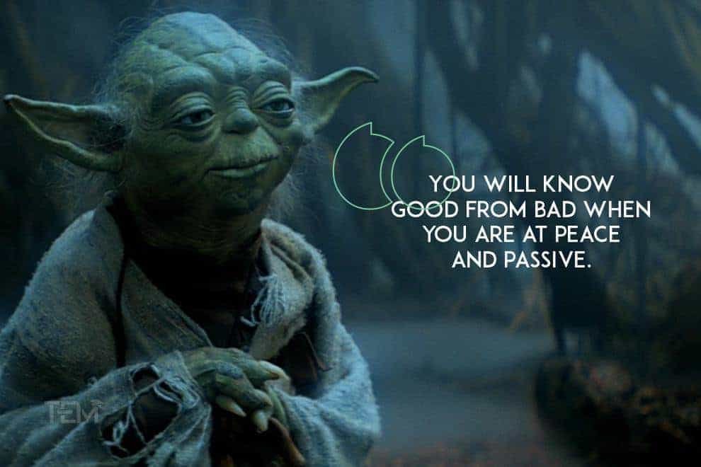 “You will know good from the bad when you are at peace and passive.” you-will-know-good